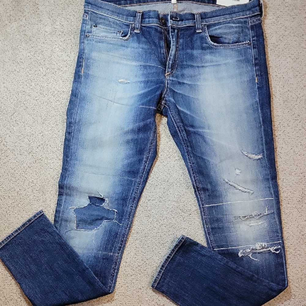 rag & bone Faded Blue Skinny Jeans